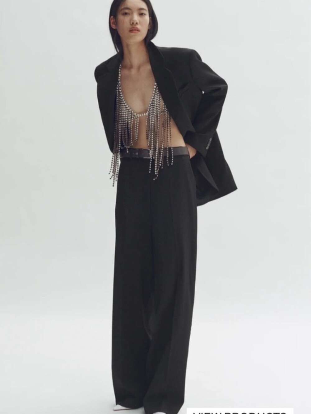 Stella McCartney For H&M 2005 Colab Y2K Wide Leg Wool Trousers Slacks Sz 40